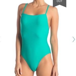 Free press square neck one piece swimsuit